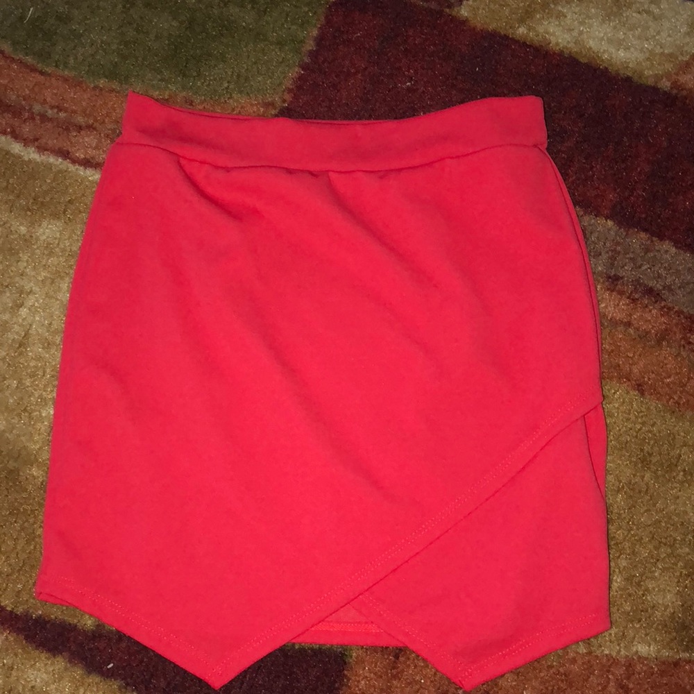 Red mini skirt